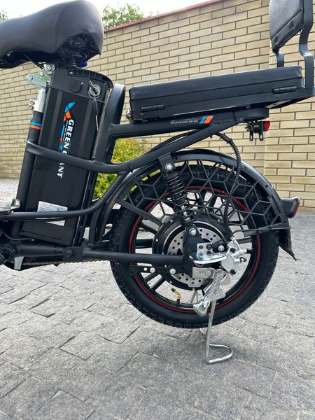 Електровелосипед GREEN GIANT U18  Pro (60V, 20Ah, 600W) з АМОРТИЗАТОРОМ | чорний | з розкладним сидінням-багажником 09093 фото