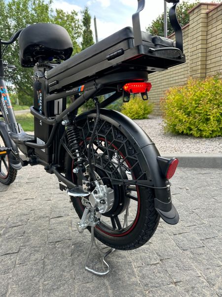 Електровелосипед GREEN GIANT U18  Pro (48V, 18Ah, 600W) з АМОРТИЗАТОРОМ | чорний | з розкладним сидінням-багажником 09876 фото